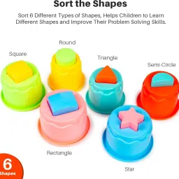 zokato Stacking Fun Beaker with Shape Sorting Educational & Learning Toy for Kids image 4