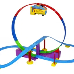 Train Track Set DIY Track Builder Set with Sound & Lights for Kids-4