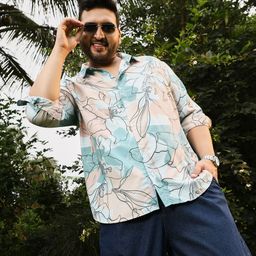instafab plus Men Regular Fit Floral Print Spread Collar Casual Shirt-picture-27