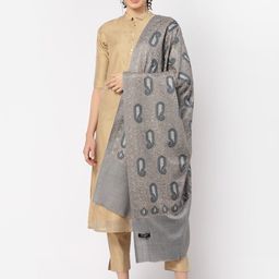 SWI Stylish Embroidered Woollen Shawl-27