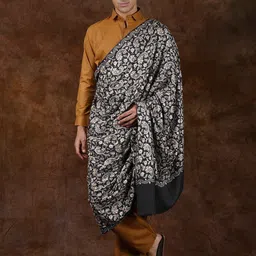 Exotic India Paisley Embroidered Woollen Shawl-picture-36