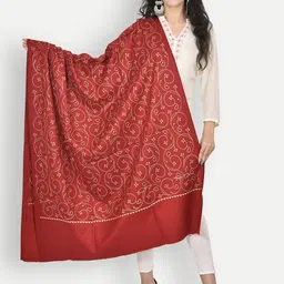 BAISA Women Floral Embroidered Pure Wool Shawl-picture-54