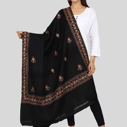 SWI Stylish Floral Embroidered Pure Wool Shawl-image-93