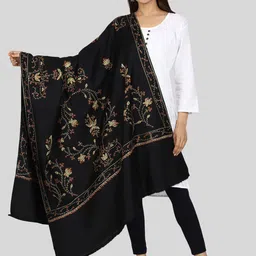 SWI Stylish Women Embroidered Pure Wool Shawl-image-50