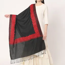 Moda Chales Ethnic Motifs Embroidered Woollen Shawl-picture-52