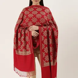 Pashmoda Women Maroon Embroidered Shawl-picture-58