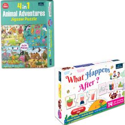 4 in 1 Animal Adventure &What Happens After Jigsaw Puzzle|Set of 2-image-90