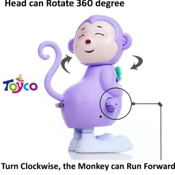 toyco Wind Up Key Operated Jumping Monkey Toys Set with 360 degree Rotating Head image 3