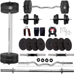 50 kg 50KG PVC Combo Pack with Dumbbell Rods, Curl Rod 3ft, Straight Rod & Accessories Home Gym Combo-image-23