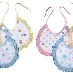 Baby Quality Bibs With Fancy Frill (Set of 6 Colors)-26