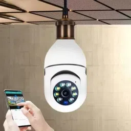 PERAMISYM Wireless WiFi Bulb Holder SPY 5.0MP CCTV Camera Night Vision Remote Live Viewing Security Camera-9