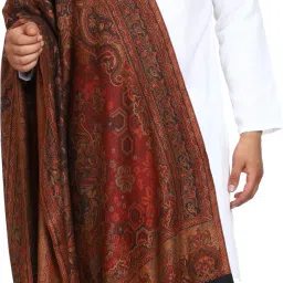 Kashmiri queen Wool Embroidered Men Shawl-image-29