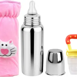 Baby feeding bottle with cover & baby fruit feeder 0 to 2 years BPA free - 250 ml-image-71