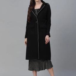 Wool Solid Coat For Women-image-12
