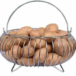 RI Stainless Steel Fruit and Vegetable Bowl with Handle / Steel Fruit and Vegetable Bakset / Potato Storage Bakset / Onion Storage Basket with Handle Steel Fruit & Vegetable Basket-picture-17