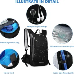 gustave ® Hydration Backpack with 2L Hydration Bag for Hiking Cycling Running MTB Hydration Pack image 3
