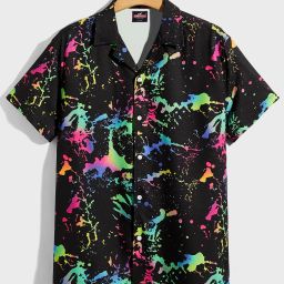 Women Slim Fit Printed Lapel Collar Casual Shirt-image-28