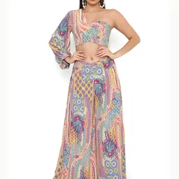 PS PRET BY PAYAL SINGHAL Women Printed Crepe Top with Palazzos-picture-46