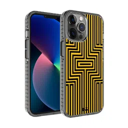 DailyObjects Black & Yellow Printed iPhone 12 Pro Max Back Case-11