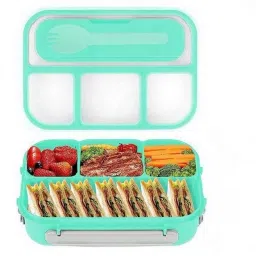 Home Office School Unbreakable Tiffin Box Lunch Carrier BPA Free Food Storage 4 Containers Lunch Box-image-85