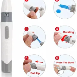 Sara+Care Glucometer Lancing Device Pen Glucometer Lancets image 2