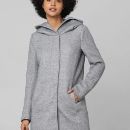 85% Polyester, 15% Cotton Solid Coat For Women-image-58
