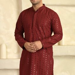 bexario Men Viscose Rayon Kurta Pyjama Set-picture-18