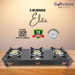 3 Burner Elite Plus | Cast Iron Burner | Toughened Glass Manual Gas Stove-image-101