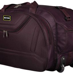 Nylon 55L Travel Luggage Duffel Bag for Men & Women Roller Wheels-55 L(Purple)-image-86