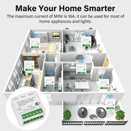 amiciSmart 16A WiFi Smart Timer Switch, Home Automation Switch with 2-Way Control Smart Switch image 2