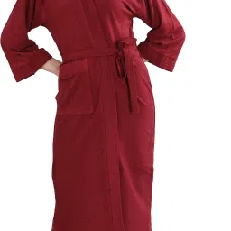 Full Maroon Medium Bath Robe-image-27