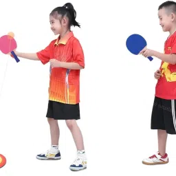 OFFER Ping Pong Table Tennis Trainer with 2 Wooden Rackets & 2 Balls TIME Table Tennis Kit-image-95