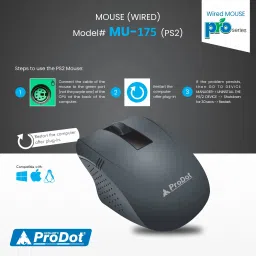 PRODOT 175 High-Performance Ergonomic Design Wired Ambidextrous Optical Gaming Mouse image 3