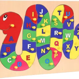 Wooden Alphabet Capital Letters in Snake Style (ABCD to Z) Educational Toys for Kids, English Learning Games for 2+ Years for Boys & Girls.-image-98