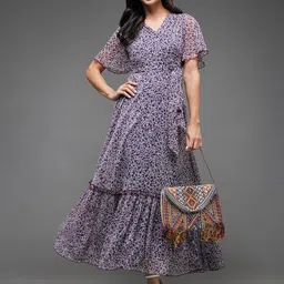 Miss Chase Floral Printed Flared Sleeve Maxi Dress-picture-22