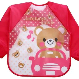 Baby Bibs, Long-Sleeved Waterproof Children's Feeding Apron Cartoon Print Babies-10