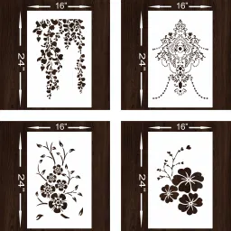 Wall Stencil (Size:- 16X24 Inch Theme- (2037) Pattern Suitable For Bedroom, Drawing Room & Office Decoration Modern Home Wall Arts Stencil-image-7