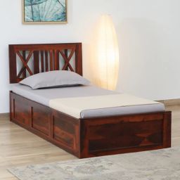 woodsworth from pepperfry Kenzy Sheesham Wood Single Bed In Honey Oak Finish With Box Storage-picture-32