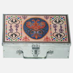 Cash Pooja Peti Locker Box 9 Inch Steel With Handicraft design Cash Box-image-65