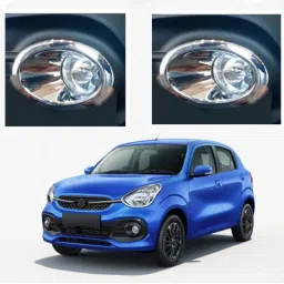 Car silver Plated chrome fog light cover for Maruti Celerio 2021 Onward Chrome Maruti Celerio Front Garnish-4