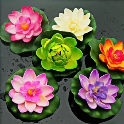 Pack Of 6 Floating Flowers Multicolor Lotus Artificial Flower-5