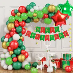 Solid Merry Christmas Balloons Garland Decorations Items for Home, Office, Shop Decor Balloon Bouquet-image-77