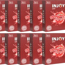 Premium Extra Dotted Condoms, Strawberry Flavored condoms - Pack of 10 Condom-image-4