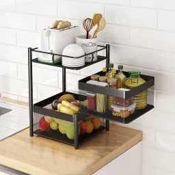 Kitchen Square Trolley 2 Layer Iron Kitchen Trolley-19