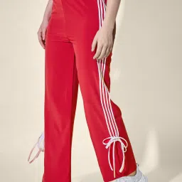 Women Solid Red Track Pants-image-68