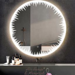 Flame Round LED mirror for bathroom Bathroom Mirror-image-44