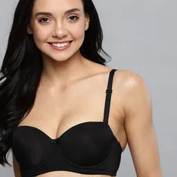 Mast & Harbour Black Solid Underwired Lightly Padded Everyday Bra DRMS-141A-picture-12