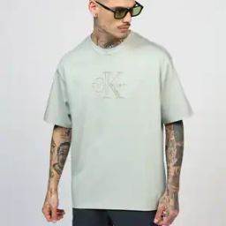 Short Sleeve Hero Mono Logo Embroidered 16's Crew-Neck T-Shirt-image-25