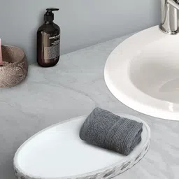 OBSESSIONS Charcoal Textured Oval Bath Tray-22