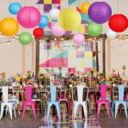 orama Rice Paper Ball Lamp Round Hanging Ball Paper Hanging Lantern Paper Lamp Multicolor Paper Hanging Lantern image 3